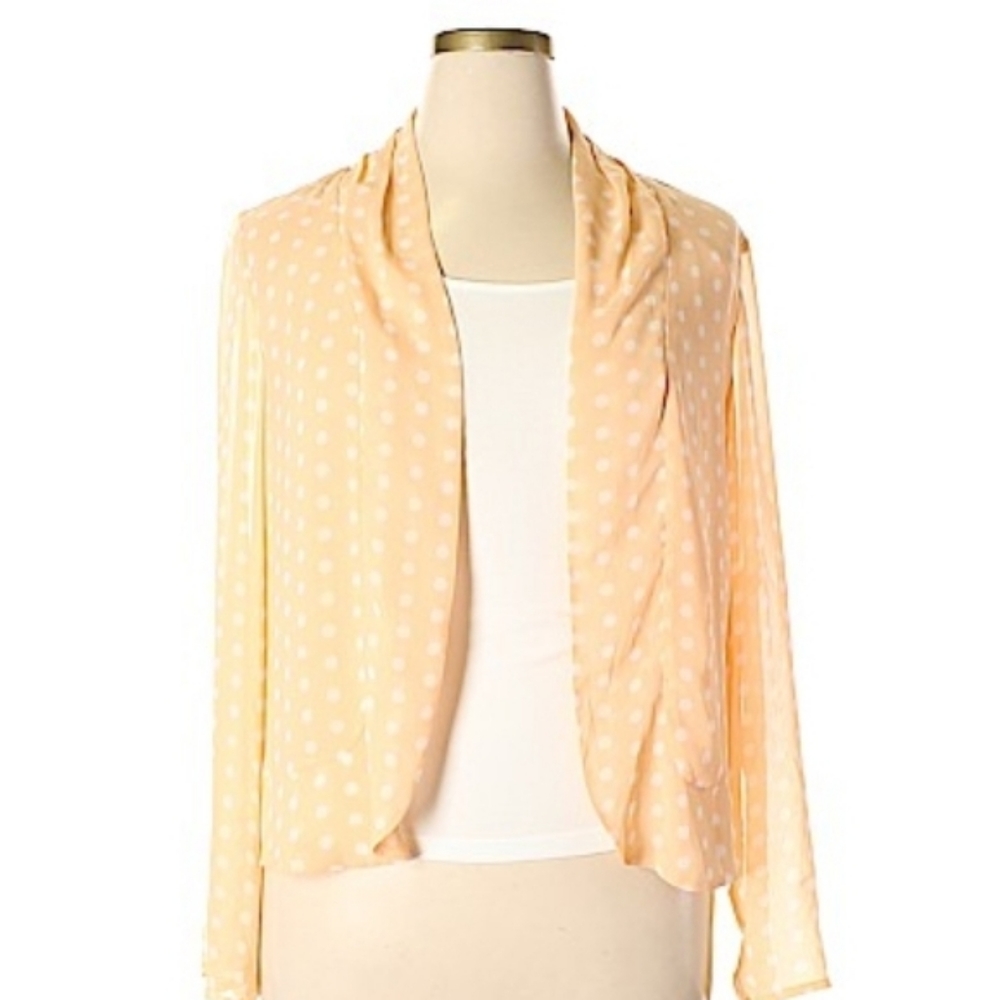 LC Lauren Conrad open cardigan in peach, sz M